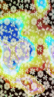 Raster illüstrasyonu. Tarafsız renklerde. 3D çiçekler, çizim.