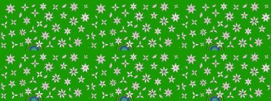 Hediye ambalaj kağıdı, tebrik kartları, posterler ve pankart tasarımı. Yeşil ve nötr renklerde çiçekler. Raster düz çiçek çizim deseni.