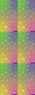 Raster illüstrasyonu. Moda baskısı, albüm, ambalaj kağıdı ve duvar kağıdı için zarif dekoratif süslemeler. Küçük çiçekli basit bir çiçek çizimi. Tarafsız ve yeşil renklerde şirin çiçekler.