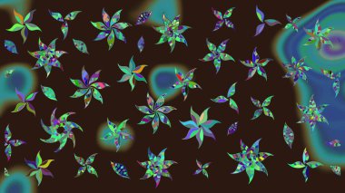 Raster illüstrasyonu. Küçük çiçekteki sevimli çiçek deseni. Güzel kumaş deseni. Güzel karalamalı çiçek deseni çiz..