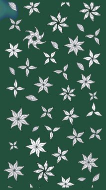 Raster illüstrasyonu. Yeşil renkte güzel bir tekstil. Suluboya çiçekli çiçek deseni.