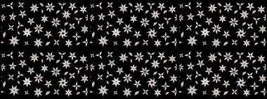 Raster illüstrasyonu. Suluboya çiçekli çiçek deseni. Siyah renkte güzel tekstil.