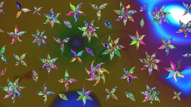 Küçük çiçekteki sevimli çiçek deseni. Yeşil renkte çiçekler.