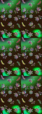 Raster illüstrasyonu. Bokeh kahverengisi, yeşili, grisi ve kar taneleri olan dekoratif Noel arkaplanı.