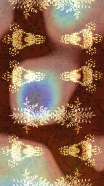 Yumuşak, bahar çiçekli arka plan. Çiçekli karalama şeklinde Raster çiçek deseni. Kahverengi, bej ve nötr renklerde çiçekler.