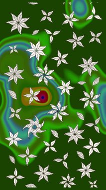 Küçük bir çiçekte eskiz deseni. Raster illüstrasyonu. Hoş bir çiçek geçmişi var. Güzel kumaş deseni.