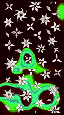 Suluboya etkisi. Raster deseni. Organik elementler. Botanik çizim deseni.