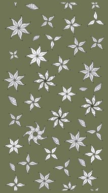 El çizimi Raster çizimi. Parlak elementlerin. Çizim çiçek deseni duvar kağıdı, web sitesi arkaplanı, paket kağıdı, davetiye, broşür, pankart veya web sitesi için kullanılabilir.