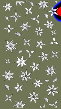 Paketleme, tekstil, duvar kâğıdı için çiçek eskizi. Yumuşak pamuk tasarımı. Klasik çiçek desenli. Raster 'ın taze dokusu. Yumuşak kiremit.