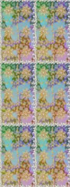 Raster altın desen. Altın elementli nötr ve gri renkler. Raster illüstrasyonu. Doğu tarzı arabesk. Kusursuz altın desenli bukleler..