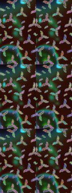 El çizimi, dövme stili karalama, kumaş tasarımı ve Raster illüstrasyonunda kartlar. Sanat terapisi tarzı Zen çizim için kahverengi, yeşil ve gri mandala şeklinde kar taneleri.