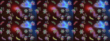 Raster illüstrasyonu. Raster Noel soyut renkli arka plan ve tatlı kar tanesi. Şirin desen. Kar taneleri deseni. Noel Kar Taneleri Arkaplanı.