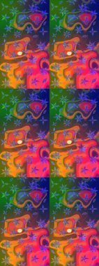 Suluboya çizim kalıbı. Dekorasyon ve tasarım için güzel bir desen. Moda baskısı. Çiçeğin suluboya çizimlerinin mükemmel deseni. Eski model. Raster illüstrasyonu.