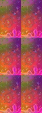 Şirin çiçek elementleri. Raster illüstrasyonu. Taslak desenli, modaya uygun kumaş deseni. Renkli Bahar Teması eskiz kalıbı. Düz Çiçek Elementleri Tasarımı.