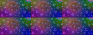 Küçük çiçekli basit bir çiçek çizimi. Mavi ve mor renkli şirin çiçekler. Moda baskısı, albüm, ambalaj kağıdı ve duvar kağıdı için zarif dekoratif süslemeler. Raster illüstrasyonu.