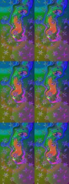 Çiçekli çizim şekli. Yeşil ve mavi renkte çiçekler. Renkli Bahar Teması eskiz kalıbı. Düz Çiçek Elementleri Tasarımı.