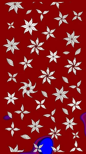 Çiçek desenli eskiz, darbeler, sıçramalar, yaz çiçekleri. Raster illüstrasyonu. Kırmızı ve nötr renkte çiçekler.