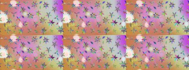 Tarafsız ve pembe renkli papatyalar deseni. Raster illüstrasyonu. Tarafsız ve pembe renklerde.