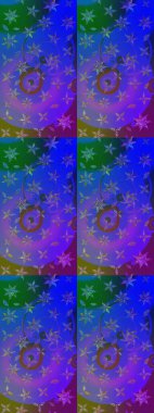 Raster illüstrasyonundaki çiçek desenli çizim. Mor ve mavi renklerde. Güzel kumaş deseni. Raster illüstrasyonu.