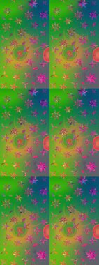 Anti-stres için soyut örnek sayfası. Raster illüstrasyonu. Yeşil ve mavi renklerde.