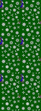 Raster illüstrasyonu. Raster deseni. Patlayan çiçekler soyut olarak yerleştirilmiş. Yumuşak, bahar çiçekleri yeşil ve nötr renklerde.