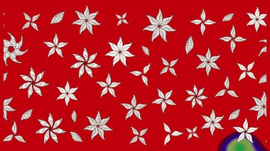 Hediye ambalaj kağıdı, tebrik kartları, posterler ve pankart tasarımı. Raster düz çiçek çizim deseni. Kırmızı ve nötr renkte çiçekler.