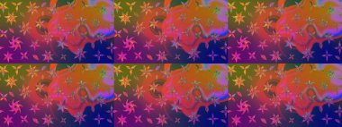 Desen, çizim, çiçek sınırı. Çiçek çelengi. Güzel, parlak, pürüzsüz kumaş, tuval. Kıvırcık, parlak örgü. Eski moda arka plan. Raster illüstrasyonu.