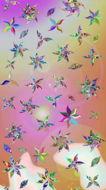 Çiçek desenli eskiz. Tarafsız ve pembe renklerde çiçekler. Renkli Bahar Teması eskiz kalıbı. Düz Çiçek Elementleri Tasarım Raster illüstrasyonu.