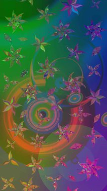 Yeşil ve mavi renkte çiçekler olan çiçek deseni çiz. Suluboya tarzında yeşil ve mavi renkte çiçekler.