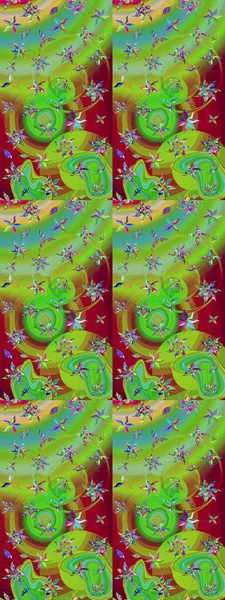 Çizgi çizimi kalıbı. Şirin çiçekler. Raster Moda kumaş deseni.