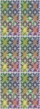 Altın antika ortaçağ dekoratifi, yaprakları ve gri ve yeşil renkli altın desenli süslemeleri olan pürüzsüz bir şablon. Kusursuz kraliyet lüksü, altın barok kumaş rengi..