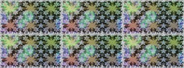 Altın desenli çiçek dekoru. Davetiyeler, kartlar, web sayfası için Raster illüstrasyon. Gri ve nötr renklerde altın element. Çizgi sanatı tasarım şablonu için kusursuz sınır. Doğu tarzı ögesi.