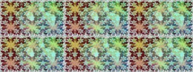 Tarafsız ve yeşil renklerde desen. Kına dövmeli süs çiçekleri, altın çıkartmalar, mehndi ve yoga tasarımı, kartlar ve parmak izleri. Raster altın mehndi kusursuz desen.