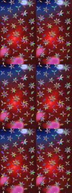 Kırmızı ve kahverengi renkte çiçekler. Küçük çiçekte sevimli çiçek deseni var..