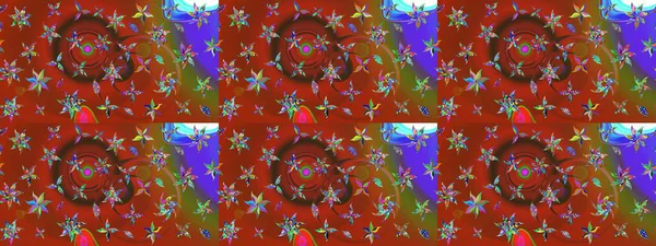 Raster çiçek desenleri çiziyor. Vadinin çiçekleri kahverengi ve kırmızı renklerde.