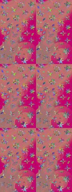 Raster. Zarif, parlak ve eskiz pembe ve morumsu çiçek deseni tasarımı. Sabıka baskıları, bebek kıyafetleri, duvar kâğıtları, paket kutuları vb..