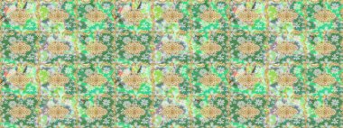 Çizim altın desenli bukleler. Doğu tarzı arabesk tarzında altın elementler. Raster Golden eskiz kalıbı. Yeşil renkte çizim deseni.