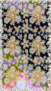 Geleneksel oryantasyon süsü. Klasik raster sarısı, kusursuz desen. Klasik klasik klasik arka plan. Gri renklerde, altın elementlerle kusursuz desen.