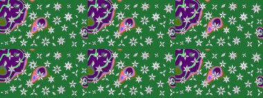 Düz Çiçek Elementleri Tasarımı. Renkli Bahar Teması eskiz kalıbı. Raster güzel kumaş deseni çiziyor. Çiçek deseni.