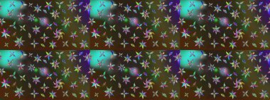 Güzel kumaş deseni. Raster suluboya çiçek deseni, narin çiçekler, kahverengi ve yeşil çiçekler, tebrik kartı şablonu..