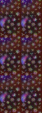 Sabıka fotoğraflarında, bebek kıyafetlerinde, duvar kâğıtlarında, paket kutularında falan kullanılabilir. Zarif, parlak ve eskiz kahverengi ve mor çiçek desenli tasarım.