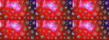 Çiçek desenli eskiz. Kırmızı ve pembe renkte çiçekler. Düz Çiçek Elementleri Tasarım Raster illüstrasyonu. Renkli Bahar Teması çizim şablonu.