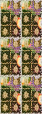 Çiçek deseni. Kahverengi ve bej renklerde altın elementler. Kusursuz raster arka plan. Duvar kâğıdı barok, İspanyol kumaşı. Şekil grafik deseni.