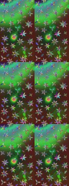 Raster illüstrasyonu. Moda arka planında parlak buketler. Kumaş, duvar kağıdı ve kağıt üzerine baskı yapmak için gelişen arka plan. Eski usul küçük çiçekli şirin bir eskiz deseni..