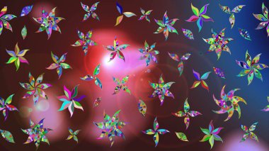 Elle çizilmiş çiçek desenli Raster çizimi. Kahverengi ve mavi arka planda. Çocuksu tasarım. Tekstil, kumaş, ambalaj, hatıra defteri için güzel çiçek arkaplanı..