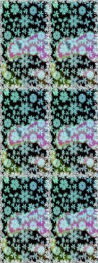 Parmak izi, kumaş, duvar kâğıdı, tekstil için raster dokusu. İşlemeli çiçekli, dikişsiz desen. Renkli grunge soyut arkaplanı coloblack ve nötr çiçeklerle zenginleştirir.