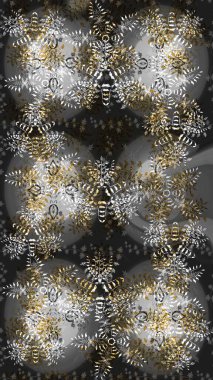 Kış kar taneleri, raster arka plan. Yüzey için tekrarlanan doku, ambalaj kağıdı, gri, kahverengi ve nötr renkler üzerine kar tanesi.