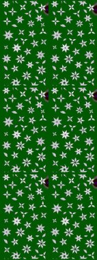 Raster illüstrasyonu. Suluboya çiçekli çiçek deseni. Yeşil renkli Asyalı tekstil.