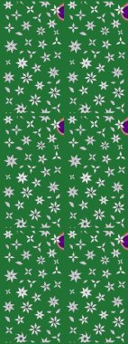 Yeşil renkli çiçekler. Kumaş desenli papatya çiçekleri ayrıntıları.