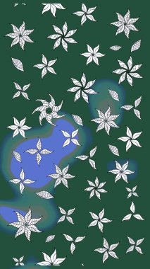 Raster Şirin kumaş deseni. Düz Çiçek Elementleri Tasarımı. Renkli Bahar Teması eskiz kalıbı. Eskiz klasiği.